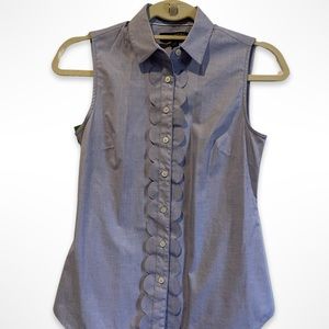 Banana Republic Riley Shirt - Blue Button Down with Petal Detail